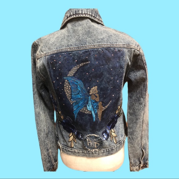 Blue Fairy on the Moon Jean Jacket - Picture 2 of 7